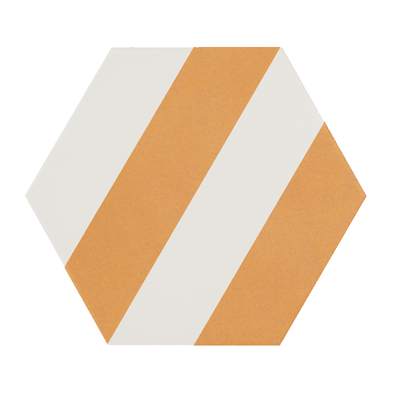 carrelage hexagonal Meraki Stripe Mostaza 22.8 x 19.8cm, Grès cérame, pour intérieur et extérieur