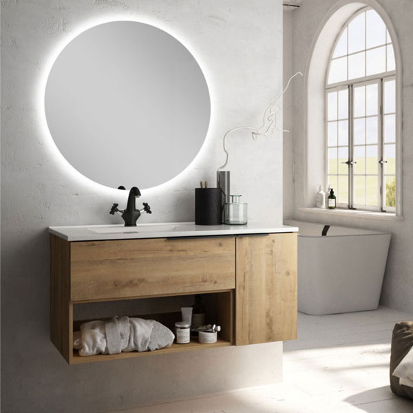 Ensemble Meuble Black Modena 80cm Roble Ostipo 80 x 46.5cm, Melaminé, pour intérieur et extérieur