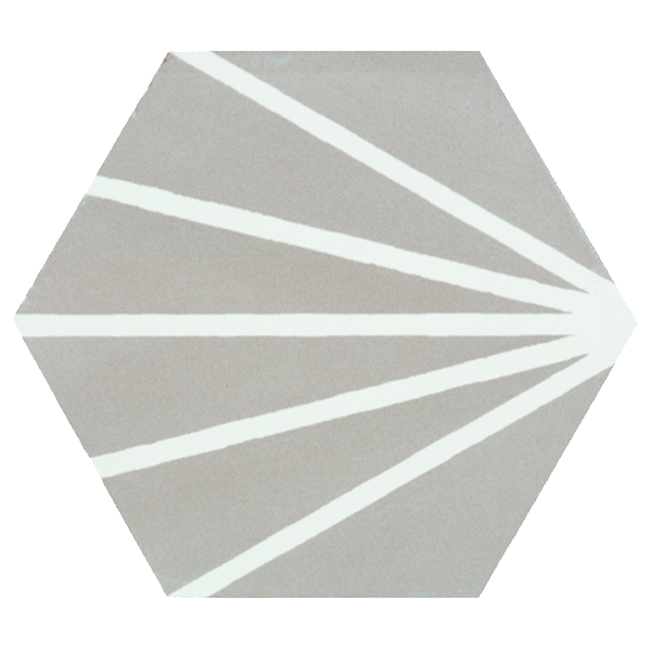 Meraki Gris Hexagonal 22.8 x 19.8cm, Grès cérame, pour intérieur et extérieur