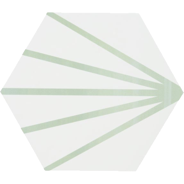 Meraki Line Verde Hexagonal 22.8 x 19.8cm, Grès cérame, pour intérieur et extérieur