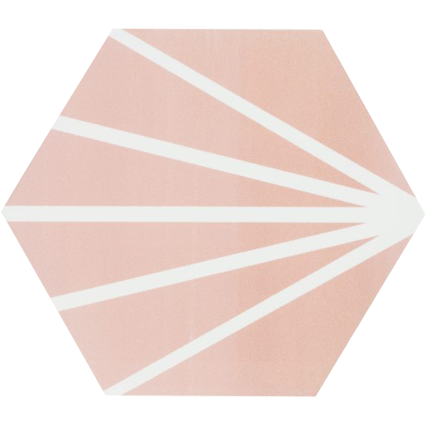 Meraki Rosa Hexagonal 22.8 x 19.8cm, Grès cérame, pour intérieur et extérieur