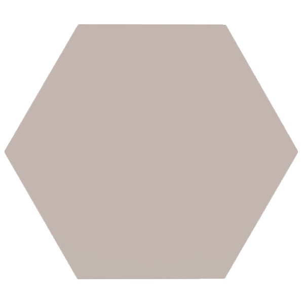 Meraki Base Gris Hexagonal 22.8 x 19.8cm, Grès cérame, pour intérieur et extérieur