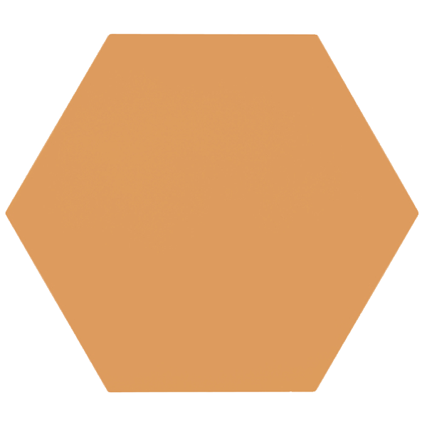 Meraki Base Naranja Hexagonal 22.8 x 19.8cm, Grès cérame, pour intérieur et extérieur
