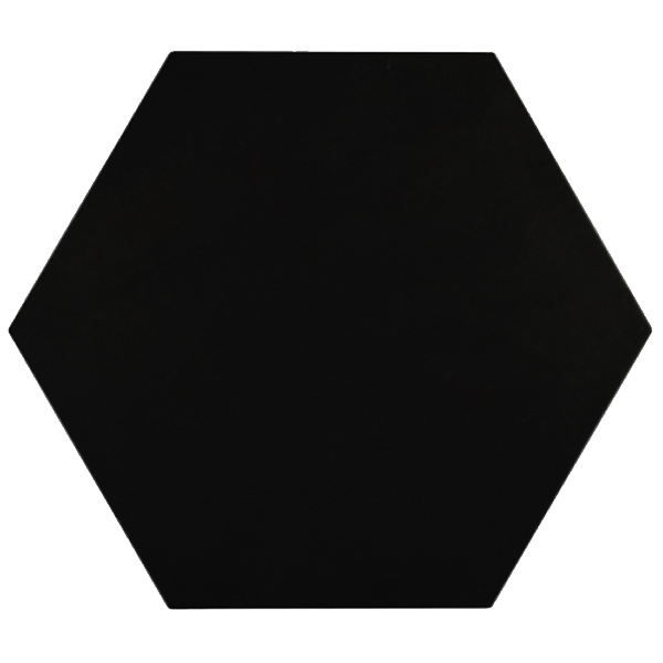 Meraki Base Noir Hexagonal 22.8 x 19.8cm, Grès cérame, pour intérieur et extérieur