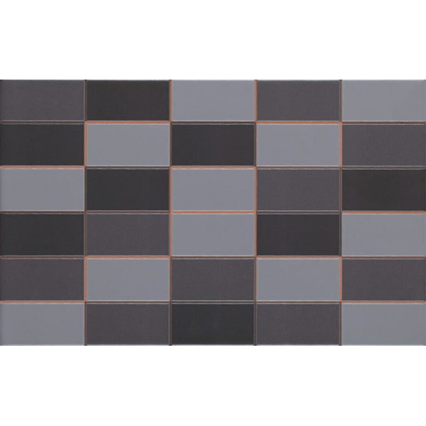 Faience Monocroma mosaico anthracite 25x40cm 25 x 40cm, Pate rouge, pour intérieur et extérieur