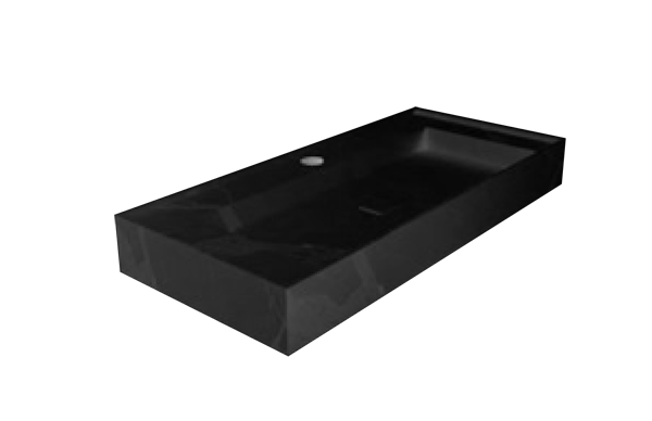Vasque Marbre compact ORION 80cm Marquina Black 80 x 45cm, Marbre, pour intérieur et extérieur
