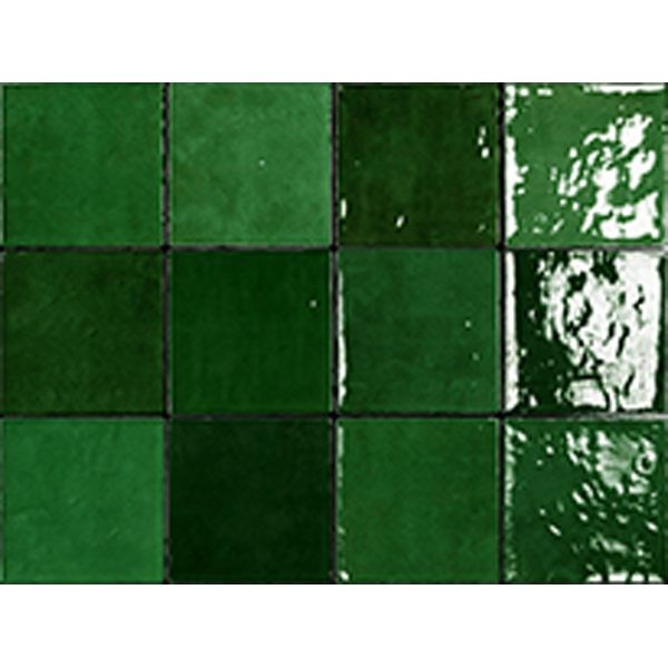 faïence Rainbow Victorian green mix 11.5 x 11.5cm, Pate blanche, pour intérieur et extérieur