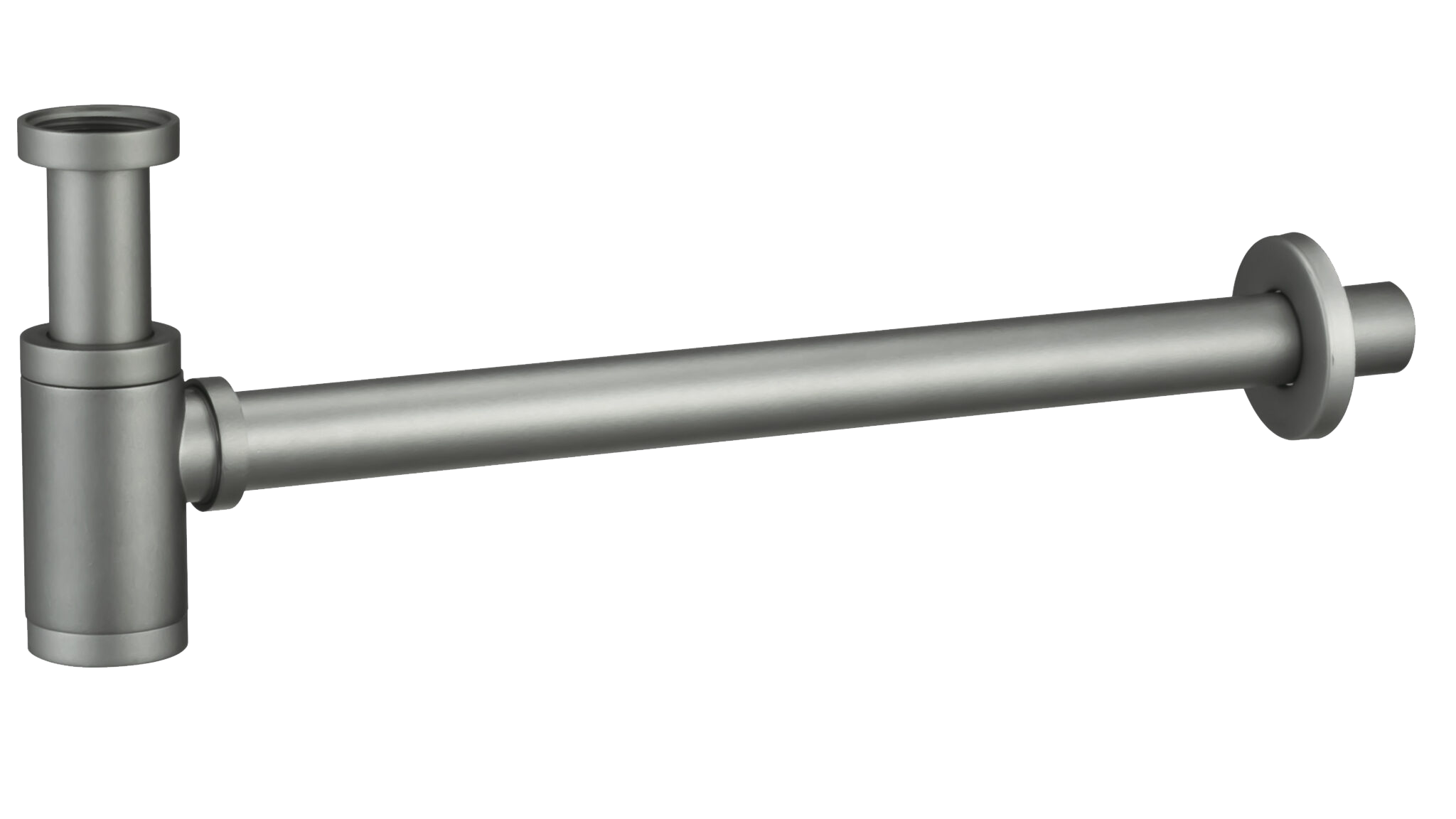 Siphon vu en gris mat avec pot siphonique SCL002/GRM 33x11cm, \