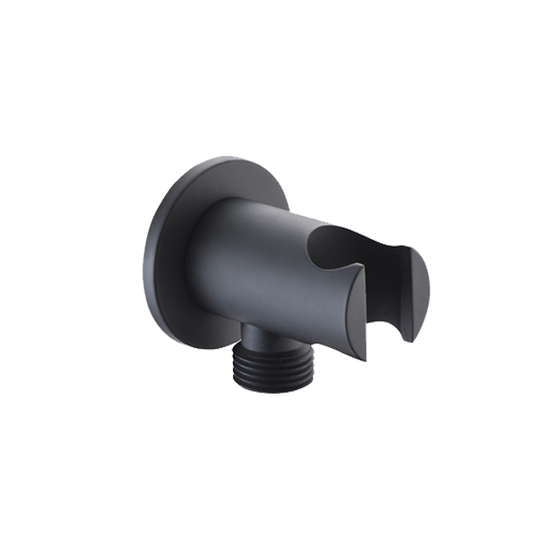 Support rond pour poignée de douche avec sortie eau noir mat SFD002/NG support, Laiton, pour intérieur et extérieur