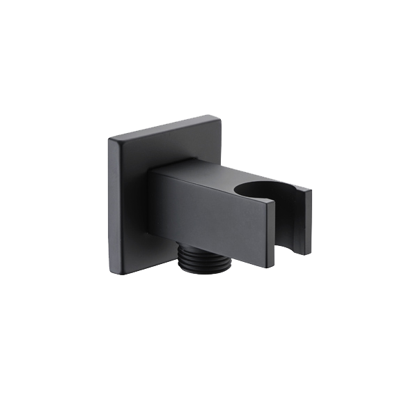 Support carré de douche avec sortie eau noir mat - SFR001/NG , \