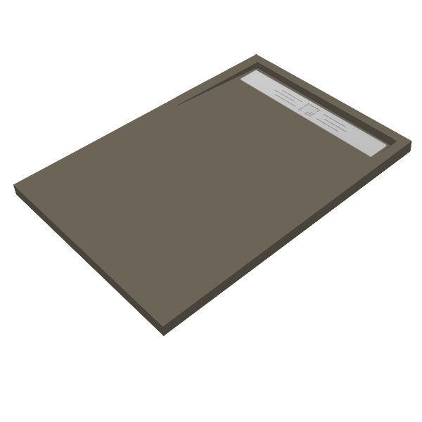 Receveur de douche Evolution Slate moka 120x70cm 120x70cm, Gel Coat, pour intérieur et extérieur