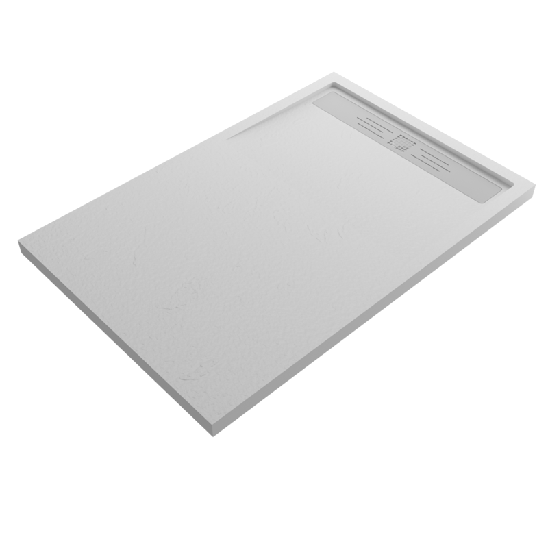 Receveur de douche Evolution Slate Nieves 100x100cm 100x100x3cm, Gel Coat, pour intérieur et extérieur