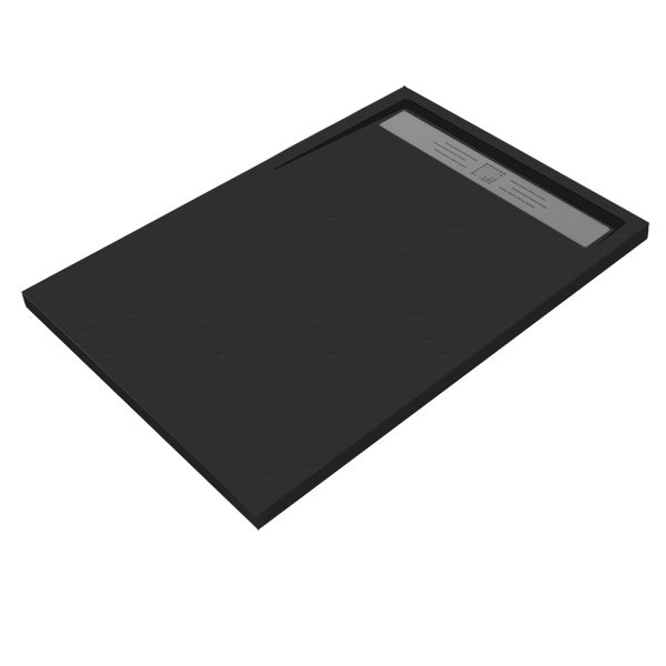 Receveur de douche Evolution Slate noir 100x90cm 100x90cm, Gel Coat, pour intérieur et extérieur