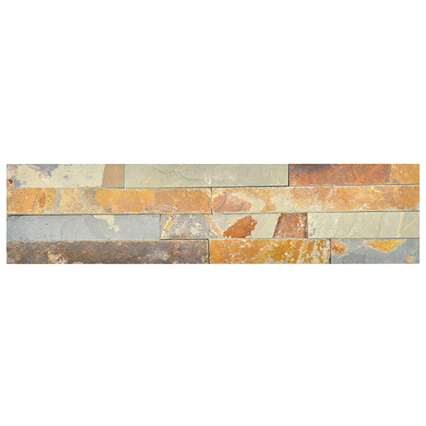 Parement Slim 12 Multicolor 40 x 10cm, Pierre naturelle, pour intérieur et extérieur