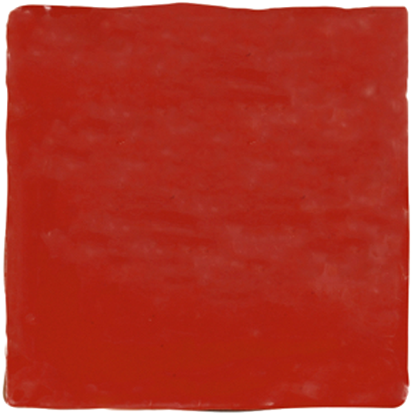 faïence Sevilla brillant Rojo 13 x 13cm, Pate blanche, pour intérieur et extérieur
