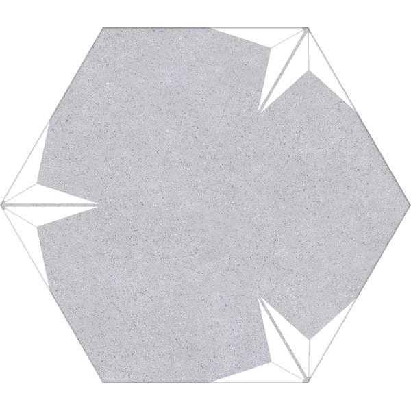 carrelage hexagonal Stella Mist 25 x 22cm, Grès cérame, pour intérieur et extérieur