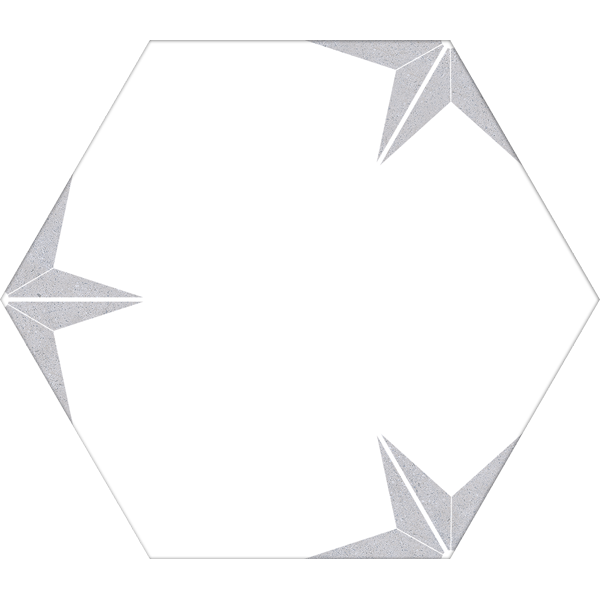 carrelage hexagonal Stella Silver 25 x 22cm, Grès cérame, pour intérieur et extérieur