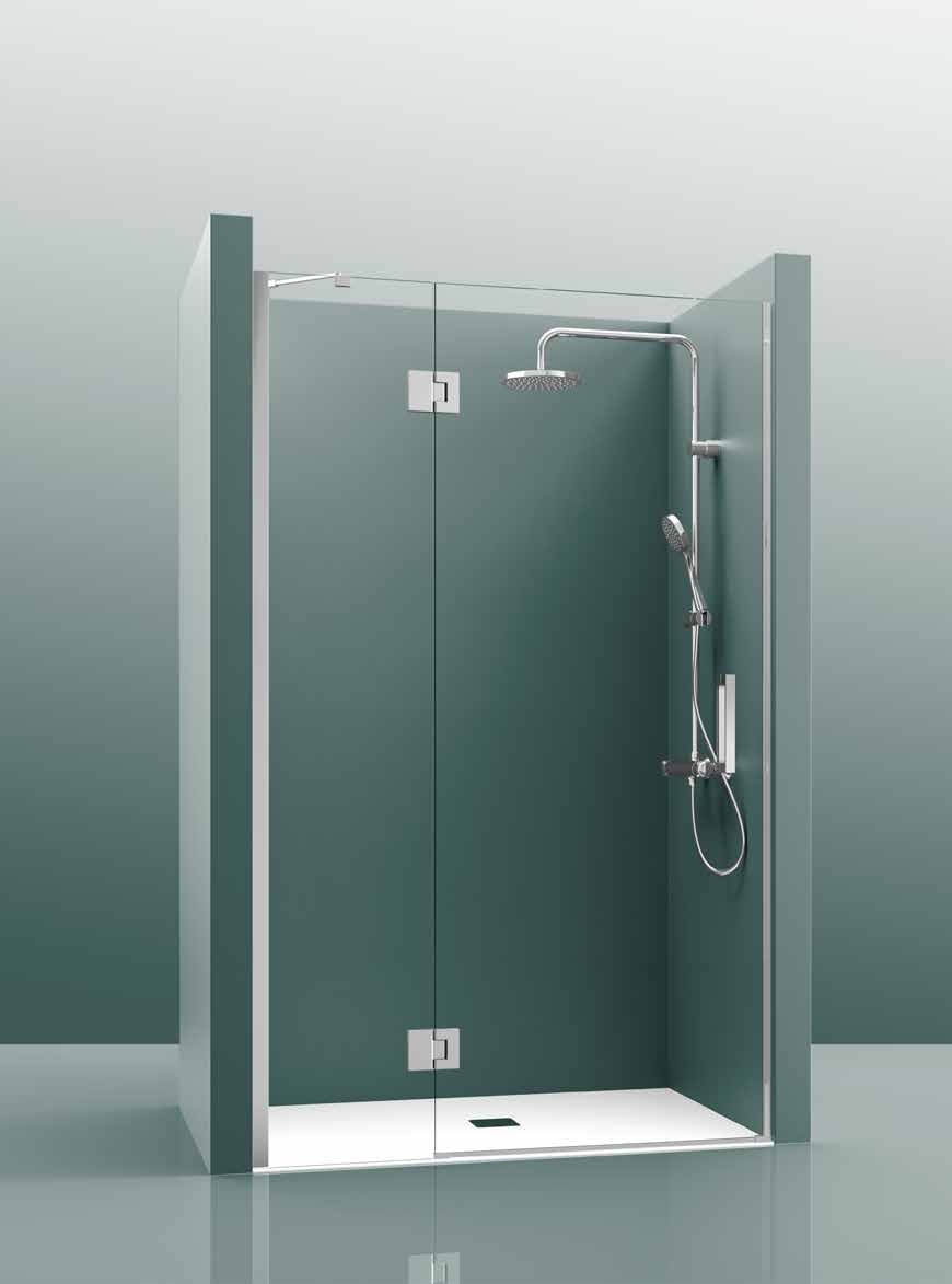 Paroi de douche TEDY 100B 160cm Transparent 160 cm, , pour intérieur et extérieur