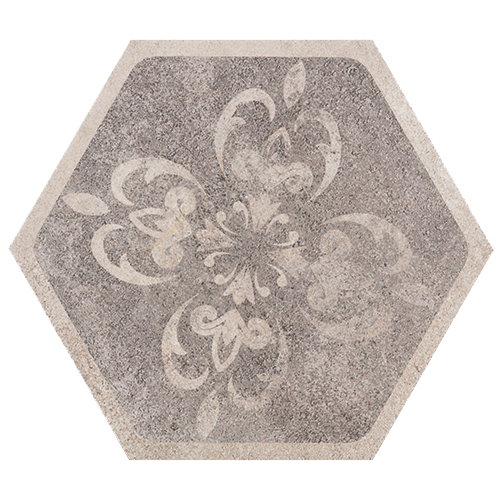 Carrelage Hexagonal Toscana Backstage Beige décor 29 x 25.8cm, Grès cérame, pour intérieur et extérieur