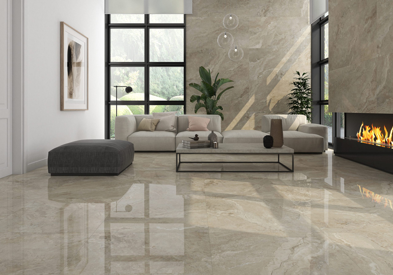 carrelage poli Sena Crema 60x120cm 120 x 60cm, Grès cérame, pour intérieur et extérieur