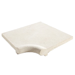 Margelle angle Javea Blanc R-14 64 x 64cm, Ciment, pour intérieur et extérieur