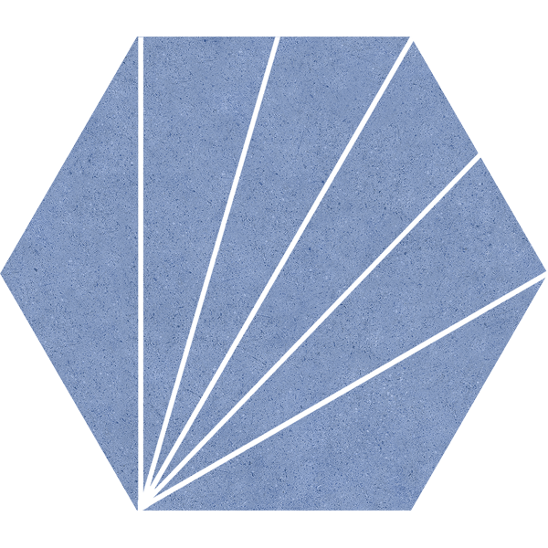 carrelage hexagonal Aster Blue 25 x 22cm, Grès cérame, pour intérieur et extérieur