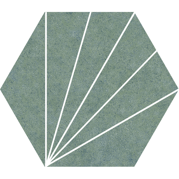 carrelage hexagonal Aster Green 25 x 22cm, Grès cérame, pour intérieur et extérieur