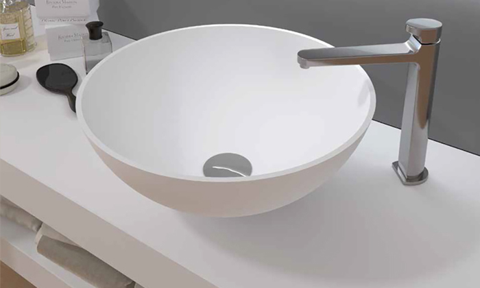 vasque Bol Solid 40 x 40cm, Solid Surface, pour intérieur et extérieur