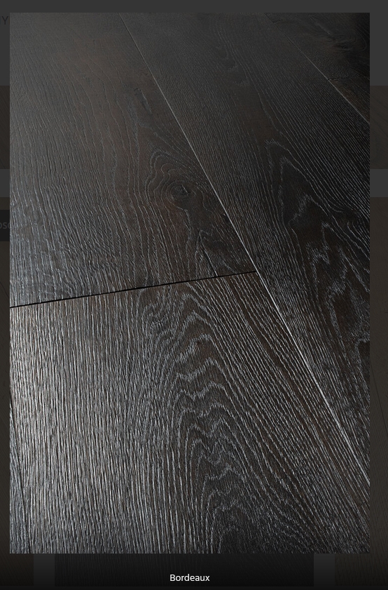 Parquet Bordeaux 15- 4 x 190mm Brossé huile naturelle noire 190 x 19cm, Bois, pour