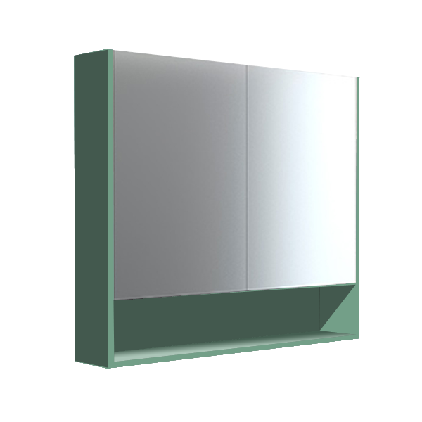 Armoire 80cm 2portes miroir Verde Té laqué mat 80 x 70cm, Melaminé, pour intérieur et extérieur