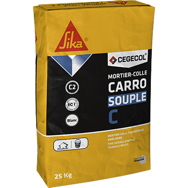 Colle carrelage Carrosouple C Blanche 25kg Cegecol/Sika