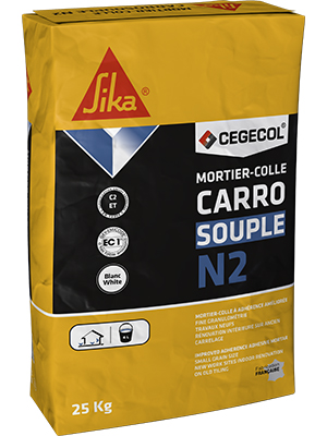 Colle carrelage Carrosouple N2 Grise 25kgs Cegecol/Sika
