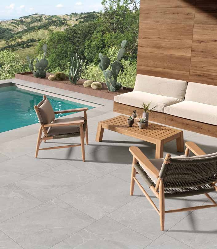 Carrelage Cortina Stone Cenere 61x61cm 61 x 61cm, Ciment, pour intérieur et extérieur