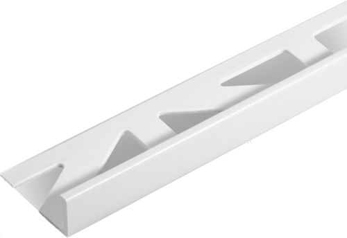 10mm alu blanc - 2.5m profil droit 2500x10mm, Aluminium, pour intérieur et extérieur