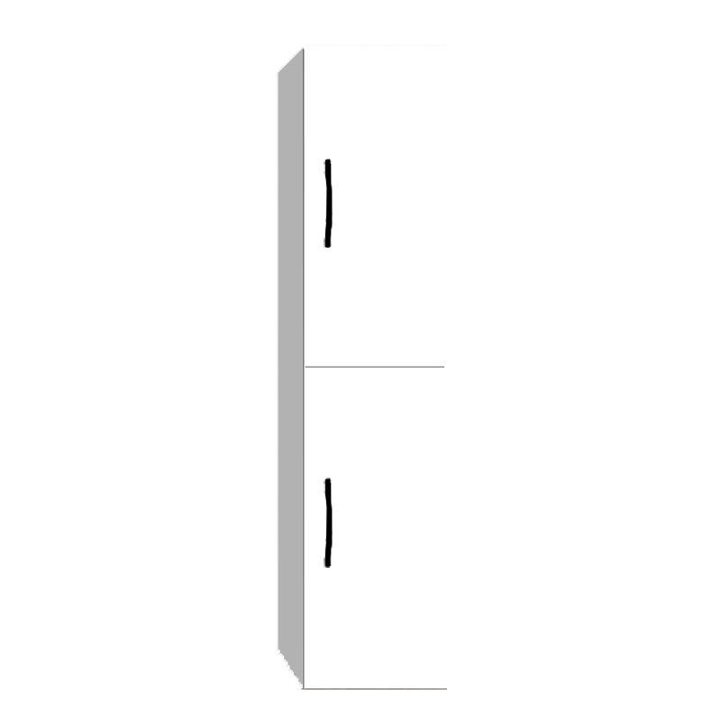 Colonne New Orleans Blanc laqué mat (2portes-1tiroir) 35 x 160cm, Melaminé, pour intérieur et extérieur