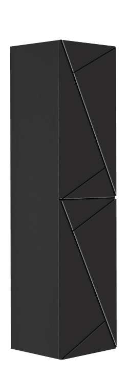 Colonne Paris noir mat (1porte-1tiroir intérieur) 35 x 140cm, Melaminé, pour intérieur et extérieur