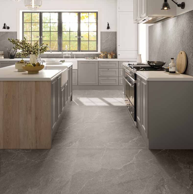 Carrelage Cortina Stone fumo 61x122cm 122 x 61cm, Grès cérame, pour intérieur et extérieur