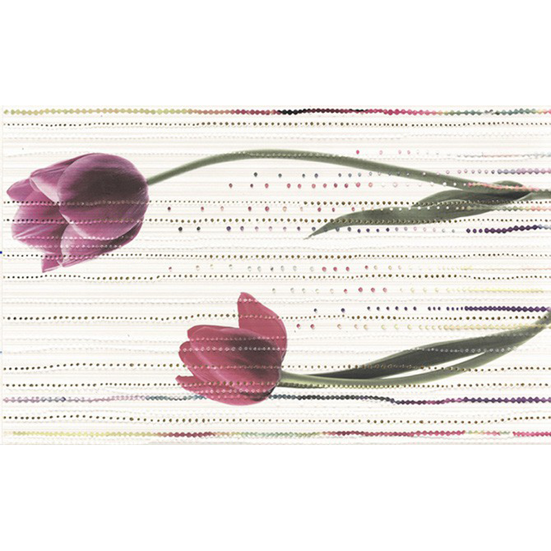 Sandrine décor Flor brillant 40 x 25cm, Pate rouge, pour intérieur