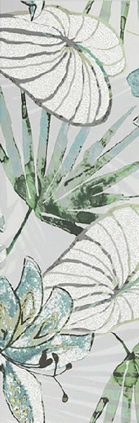 Faience Lombardia décor Jungle 100 x 32.77cm, Pate blanche, pour intérieur et extérieur