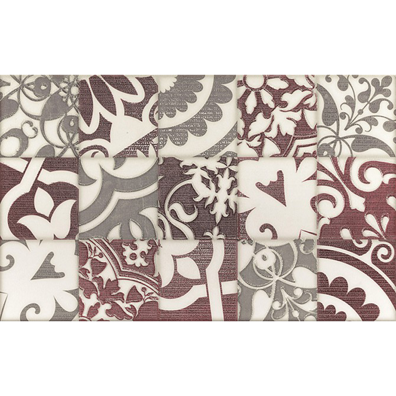 faïence Violette Décor Burdeos mat 40 x 25cm, Pate rouge, pour intérieur