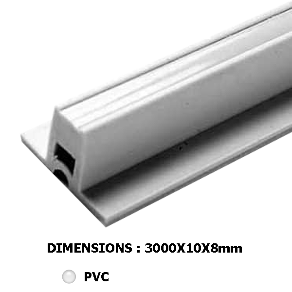 Joint de dilatation PVC 10x8 GRIS , PVC, pour intérieur et extérieur