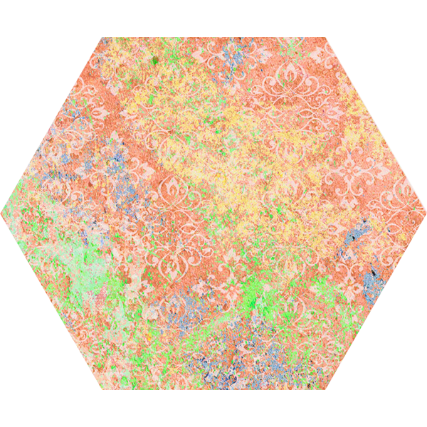 carrelage hexagonal Emotion red natural 30 x 25cm, Grès cérame, pour intérieur et extérieur