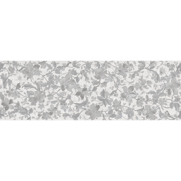Faïence Microcemento floral gris mat rectifié 90 x 30cm, Pate rouge, pour intérieur et extérieur