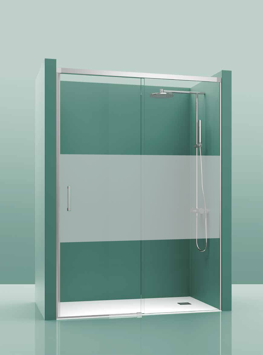 Paroi de douche COSMOS-100 - installation de 130 à 134cm - décor franja 130-134cm, \