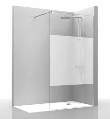 Paroi de douche WALK-IN - 80cm verre décor franja 80cm, , pour intérieur et extérieur