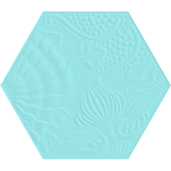 Carrelage Hexagonal Gaudi Lux Aqua 25 x 22cm, Grès cérame, pour intérieur et extérieur