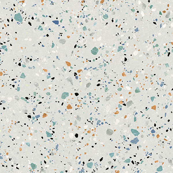 carrelage terrazzo Gobi blanc 90 x 90cm, Grès cérame, pour intérieur et extérieur