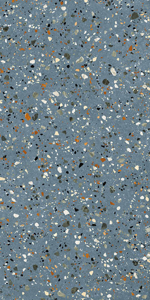 carrelage terrazzo Gobi Blue 120 x 60cm, Grès cérame, pour intérieur et extérieur