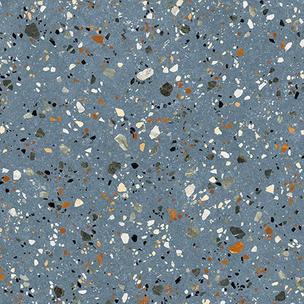 carrelage terrazzo Gobi Blue 60 x 60cm, Grès cérame, pour intérieur et extérieur