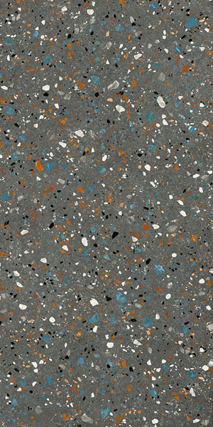carrelage terrazzo Gobi Nero 120 x 60cm, Grès cérame, pour intérieur et extérieur